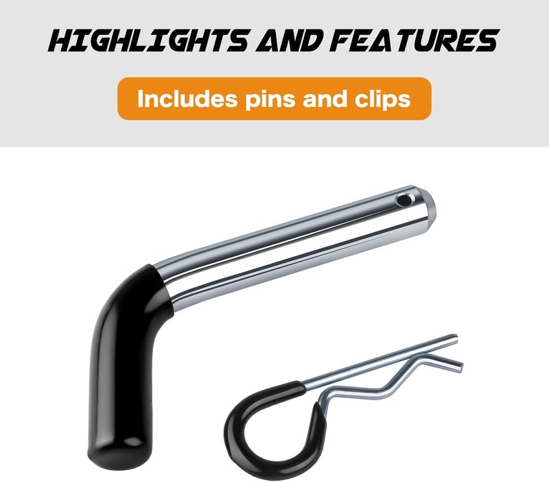 Donext Trailer Hitch Mount with 2-Inch Ball & Pin, Fits 2-in Receiver, Gloss Black Powder Coat, Heavy Duty Tow Hitch for Trailer, 2" Ball Hitch - Image 5